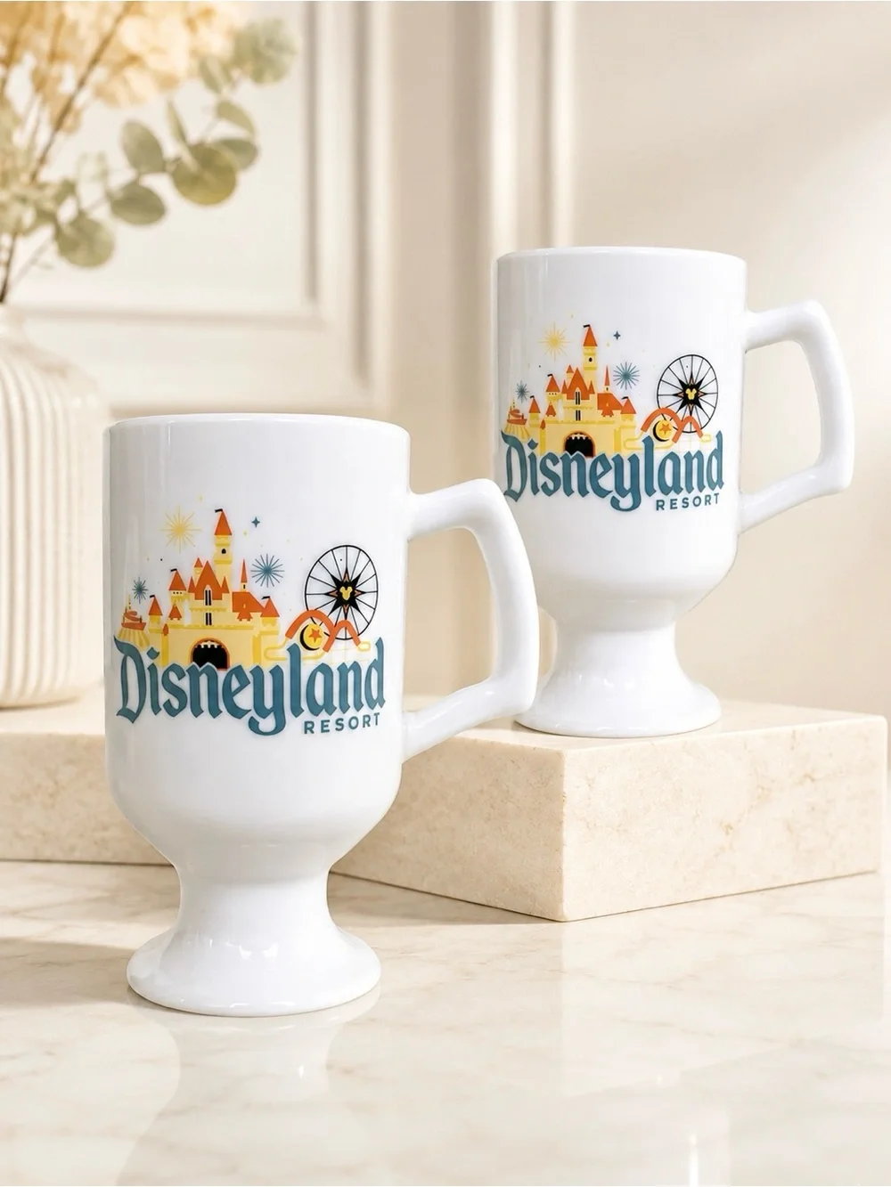 DISNEY Set of 2 Latte Mug Authentic Disneyland Resort 2023 Collectible Stoneware